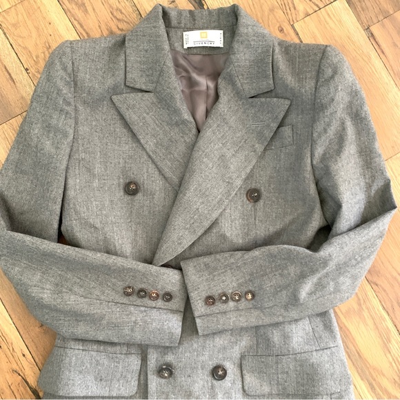 Givenchy Couture Paris Grey Double Breasted Hourglass Wool Blazer Jacket Size S - Picture 9 of 14